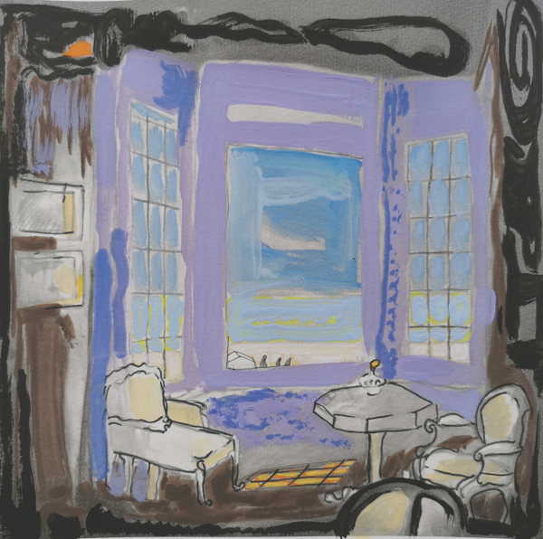 pièce avec vue - variation 2 - gouache et encre pigmentée 